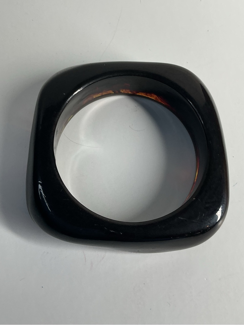 Classic Black Square Resin Bangle Bracelet